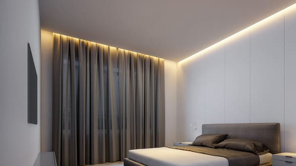 elastični plafoni 21. veka mat bela boja plivajući plafon spavaća soba beograd ce po m2